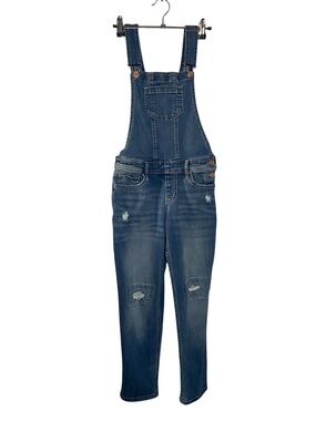 Abercrombie Kids Overalls Girls 9/10 Blue Jean Distressed Denim Classic Cowgirl